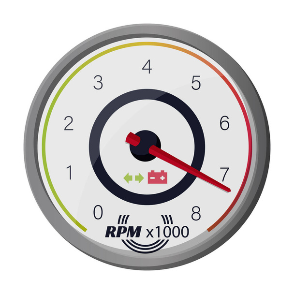 Speedometer vector icon.Cartoon vector icon isolated on white background speedometer . - Vector, Image