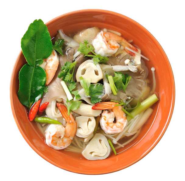 Thai Food Soupe de crevettes aux champignons (Tom Yum Goong
) - Photo, image