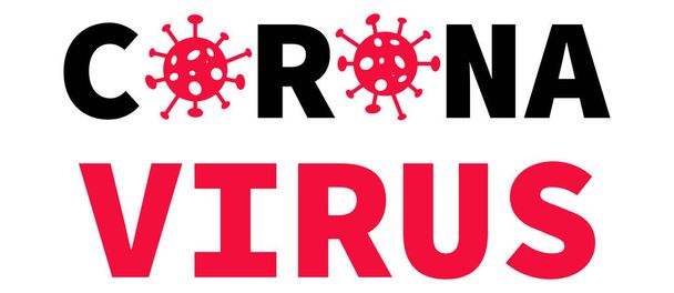 Coronavirus word lettering concept for web banner, flyer, landing page, etc. Coronavirus disease . Vector illustration - Vector, Image