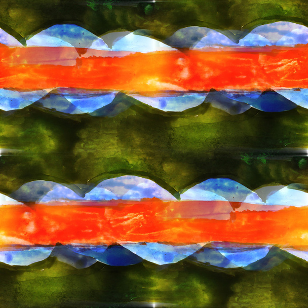 Suunnittelu saumaton rakenne vihreä, sininen, oranssi akvarelli backgroun
 - Valokuva, kuva