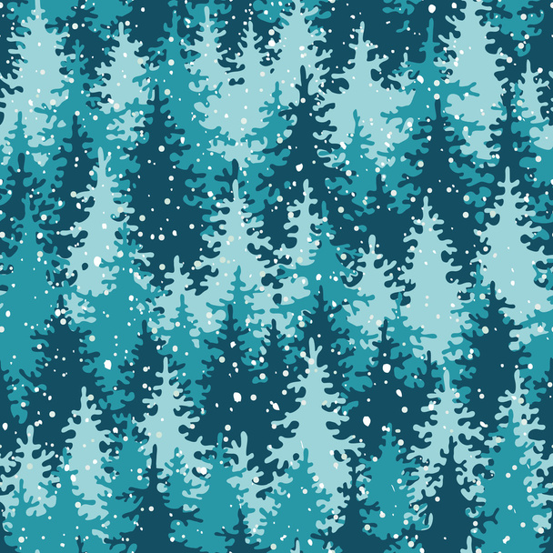 Nieve pesada en el bosque de pinos
. - Vector, Imagen