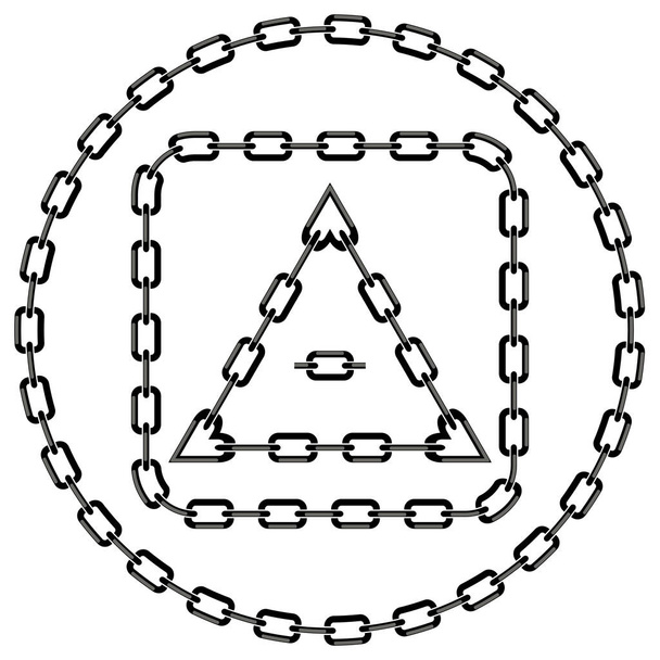 Conjunto de marcos de cadena de círculo aislados sobre fondo blanco
 - Vector, Imagen