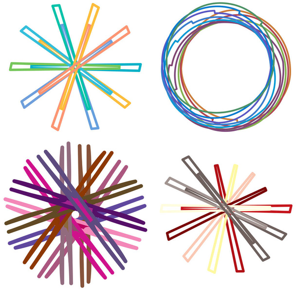 Mandala colorata circolare e radiale astratta, motivi, elementi decorativi di design. Forme d'arte geometriche e astratte generative
 - Vettoriali, immagini