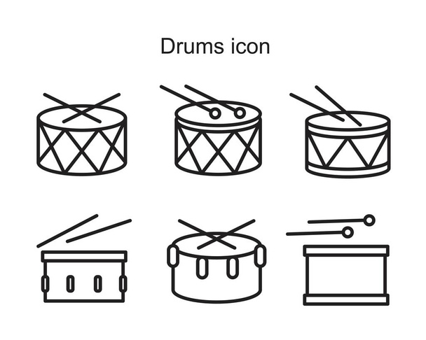 Drums pictogram sjabloon zwart kleur bewerkbaar. Drums pictogram symbool Vlakke vector illustratie voor grafisch en web design. - Vector, afbeelding