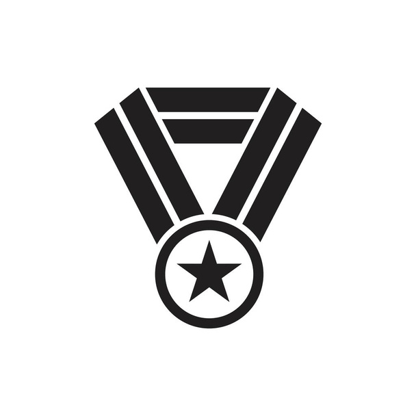 Μετάλλιο πρότυπο εικονίδιο μαύρο χρώμα επεξεργάσιμο. Μετάλλιο εικονίδιο σύμβολο Επίπεδη διανυσματική απεικόνιση για γραφικό και web design. - Διάνυσμα, εικόνα