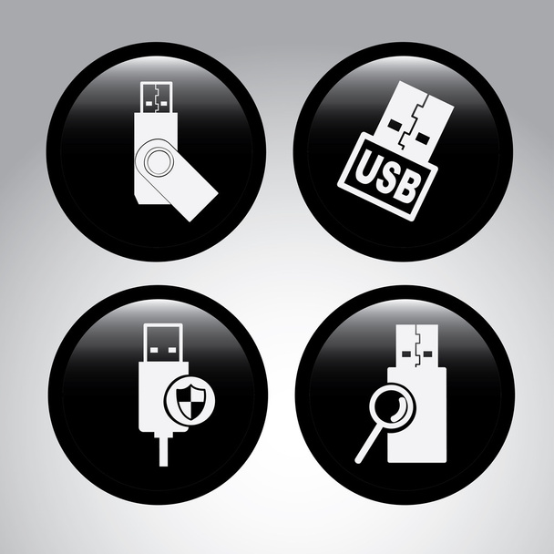 USB-kapcsolat - Vektor, kép