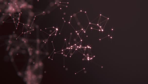 Abstract background. Molecules technology with polygonal shapes, connecting dots and lines. Connection structure. Big data visualization.  - Footage, Video