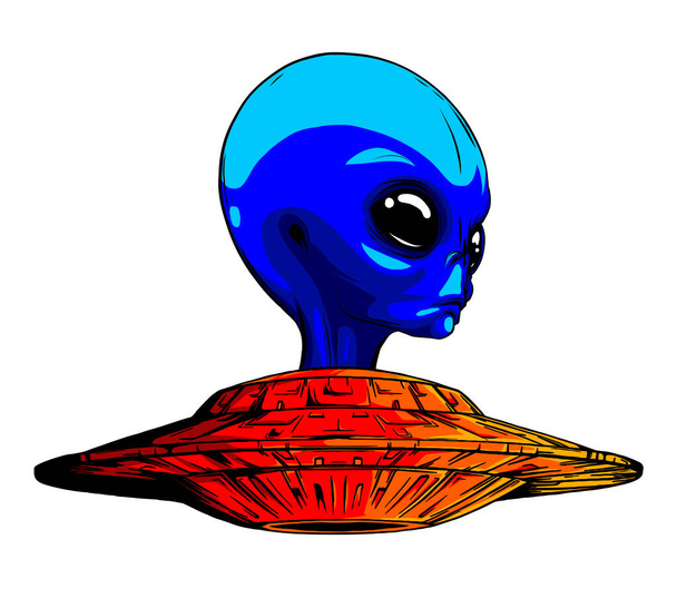 Alien Ufo Invasion Vektor Illustration Design Kunst - Vektor, Bild