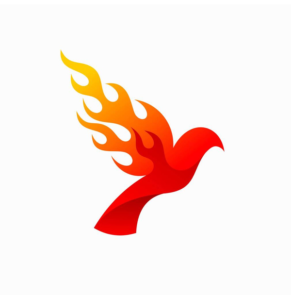 燃える火を形成する鳥のロゴは - ベクター画像