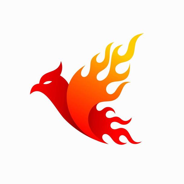 madár logó, hogy kialakult lángoló tűz - Vektor, kép