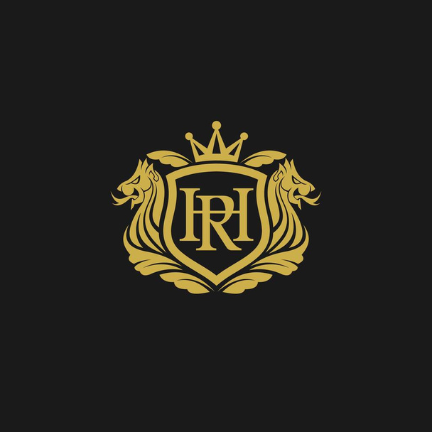 логотип льва с геральдической концепцией
 - Вектор,изображение