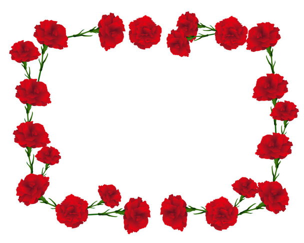 rectangular frame of carnations illustration - Vector, Image