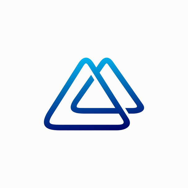 letter Een logo dat delta symbool vormde - Vector, afbeelding