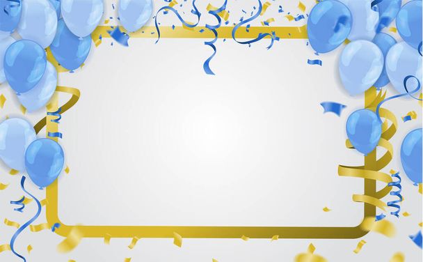 Geburtstag Ballon und Feier Banner Party frohes neues Jahr Feier Festival Hintergrund. NYE  - Vektor, Bild