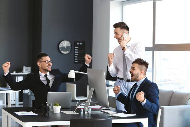 Happy businessmen during meeting in office - Fotografie, Obrázek