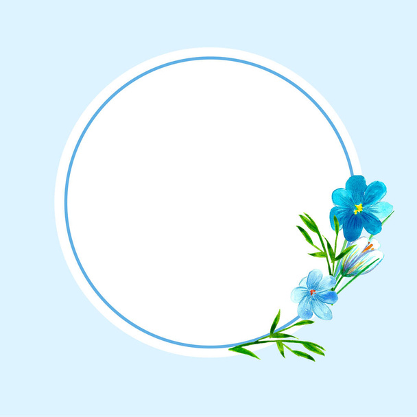Kaunis akvarelli pyöreä runko. Kirkas värikäs kukka koostumus
  - Valokuva, kuva
