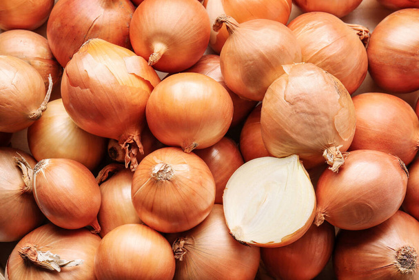 Fresh raw onion as background - Photo, Image