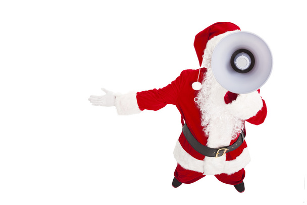 Santa Claus talking with megaphone - Photo, Image