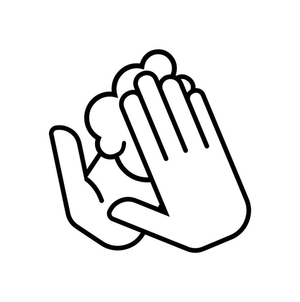 lavado icono de la mano sobre fondo blanco - Vector, imagen