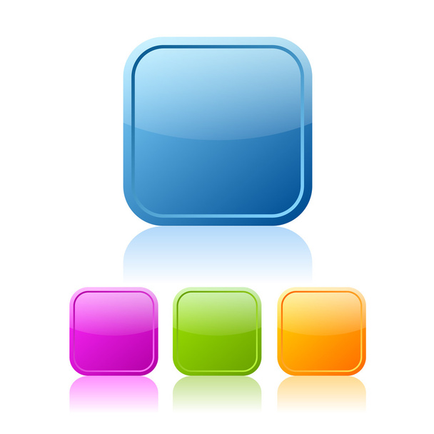 Square buttons set - Vector, Image