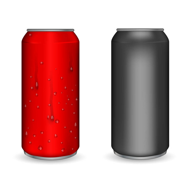 Realistic metallic cans - Vector, Image