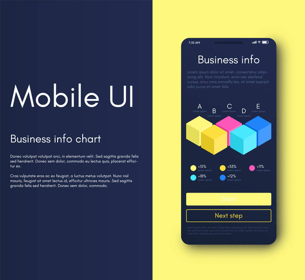 Mobile Anwendungsinfografik. Ui-Design, Vektorillustration. Infografiken für Web und mobile App - Vektor, Bild