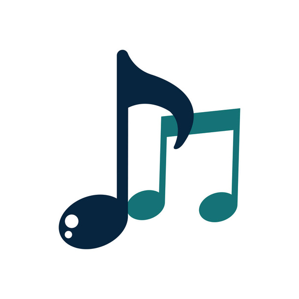 Izolált zenei jegyzetek lapos stílusú ikon vektor kialakítása - Vektor, kép