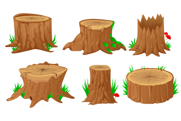 Collection of tree stumps - Vector, Image