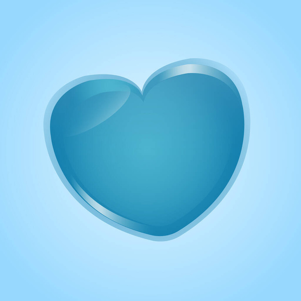 Cool hart op blauwe achtergrond - Vector, afbeelding