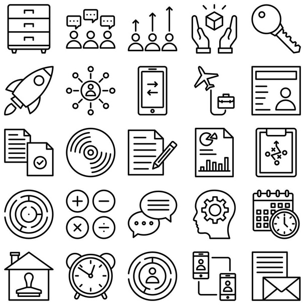 Global Business Isolated Vector Icons setzen jedes einzelne Symbol kann leicht geändert oder bearbeitet werden - Vektor, Bild