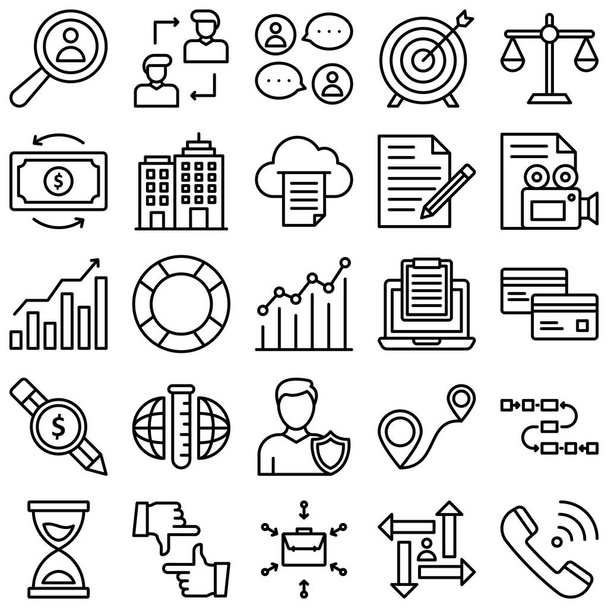 Global Business Isolated Vector Icons setzen jedes einzelne Symbol kann leicht geändert oder bearbeitet werden - Vektor, Bild
