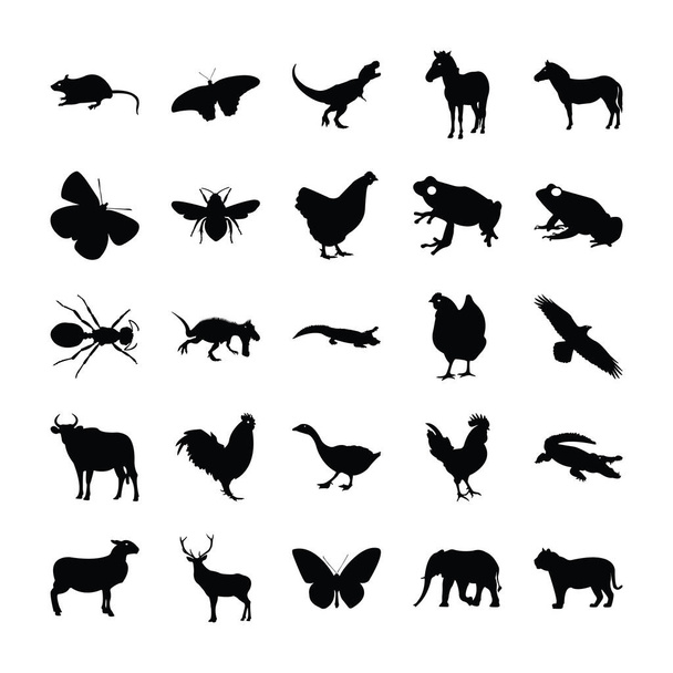 Pakiet ikon dla zwierząt z glifem  - Wektor, obraz