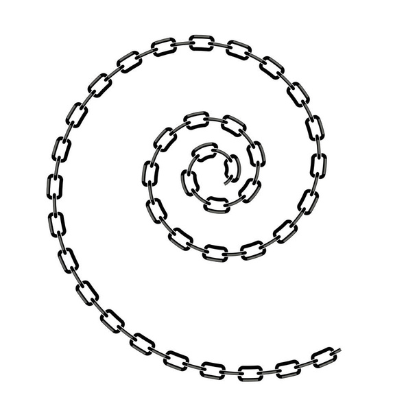 Šedý řetěz spirála izolované na bílém pozadí - Fotografie, Obrázek