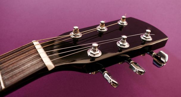 guitar headstock closeup . color background - 写真・画像