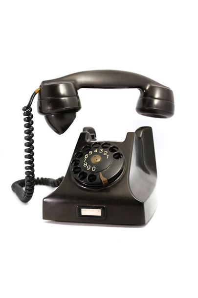 Teléfono negro viejo
 - Foto, Imagen