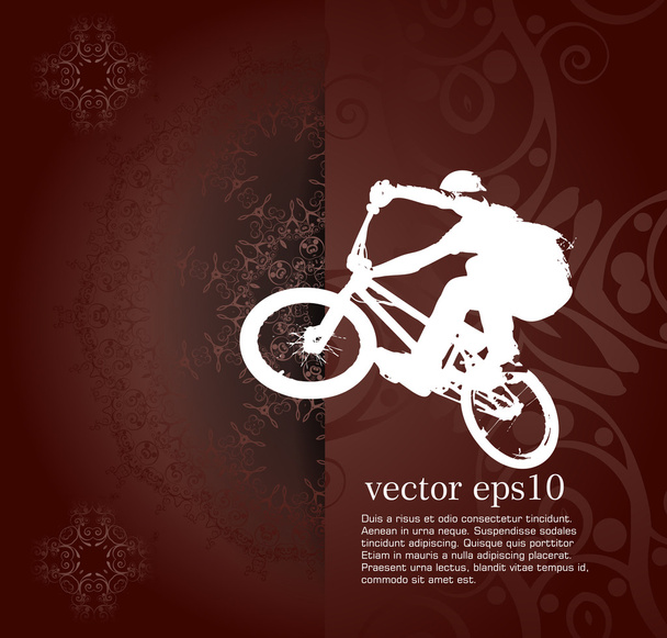 Иллюстрация велосипедиста BMX
 - Вектор,изображение