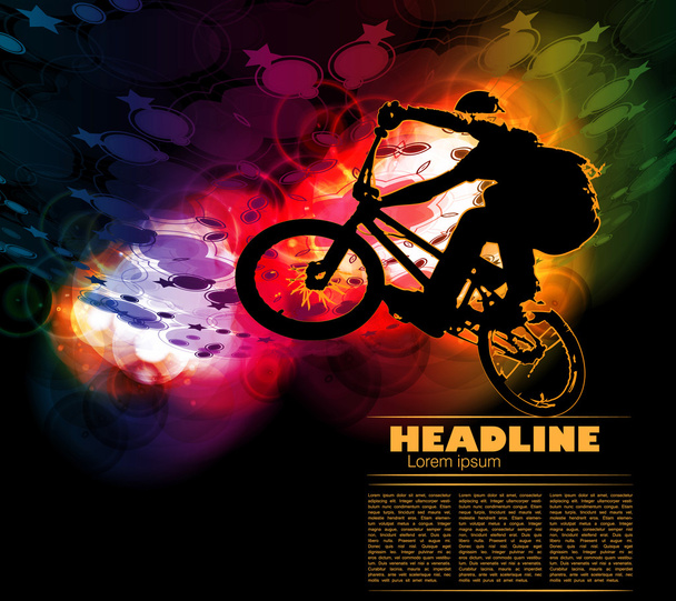 BMX ποδηλάτης εικονογράφηση - Διάνυσμα, εικόνα
