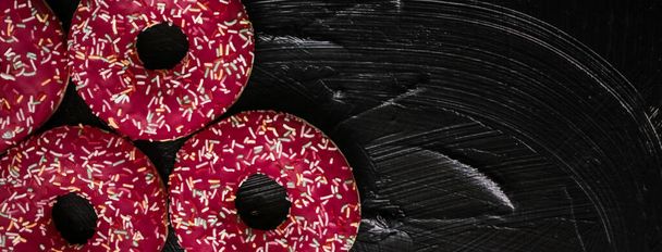 Frosted donuts, sweet food and pastry - Foto, Imagen