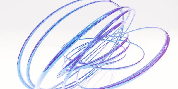 azul e rosa neon colorido anéis, moderno futurista fundo textura com cópia espaço 3d renderização ilustração
 - Foto, Imagem