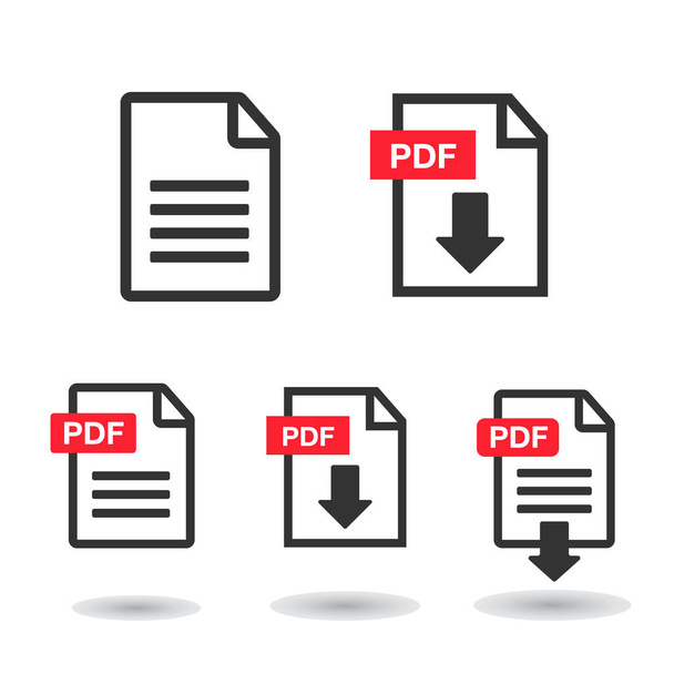 PDFファイルのアイコン。PDFアップロードアイコンベクトル - ベクター画像