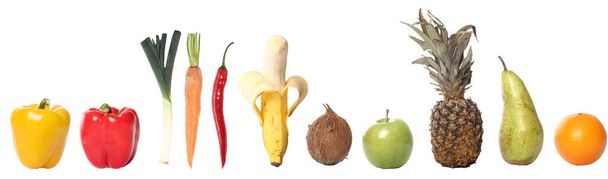 Lovely healthy fruit and vegetables isolated together  - Fotoğraf, Görsel