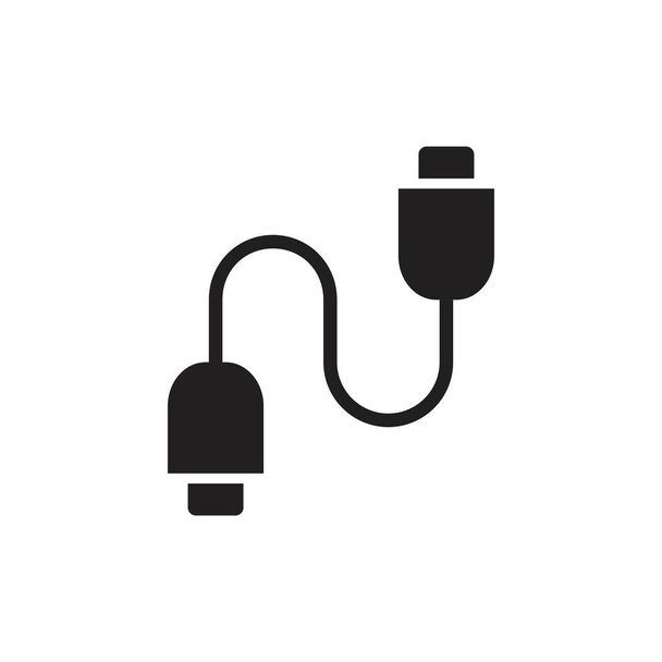 Πρότυπο εικονίδιο καλωδίου USB μαύρο χρώμα επεξεργάσιμο. Σύμβολο εικονίδιο καλωδίου USB Επίπεδη διανυσματική απεικόνιση για γραφικό και web design. - Διάνυσμα, εικόνα