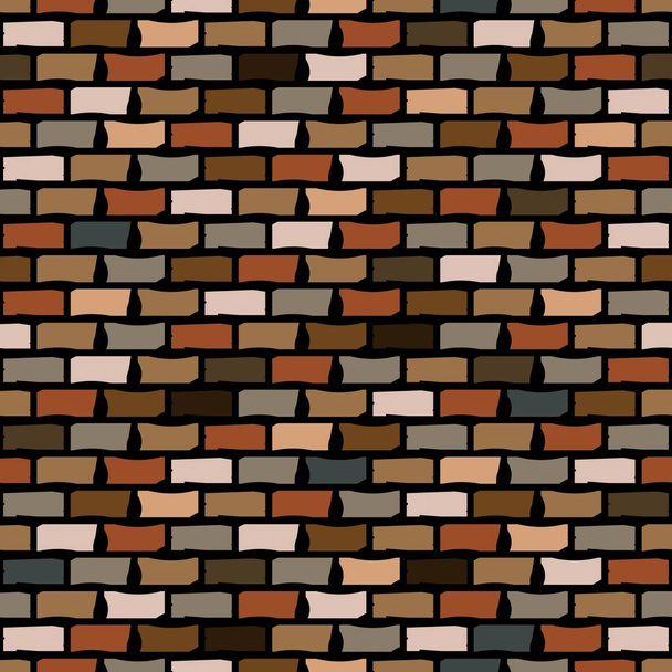 seamless brick wall pattern with colored bricks  - Vector, Image