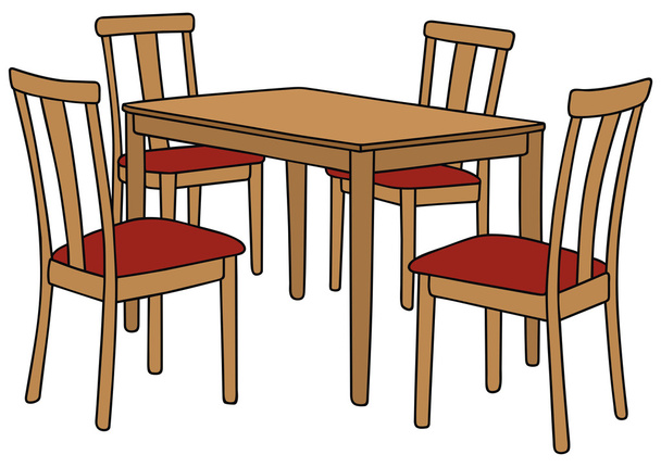 tavolo e sedie - Vettoriali, immagini
