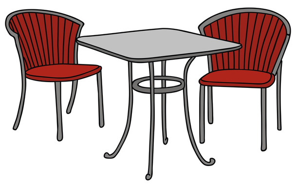 tafel en stoelen - Vector, afbeelding