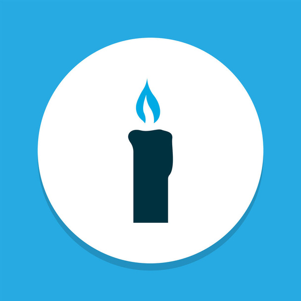 Candle icon colored symbol. Premium quality isolated fire wax element in trendy style. - Vector, Image