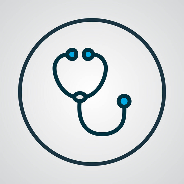 Instrument icon colored line symbol. Premium quality isolated stethoscope element in trendy style. - Vector, Image