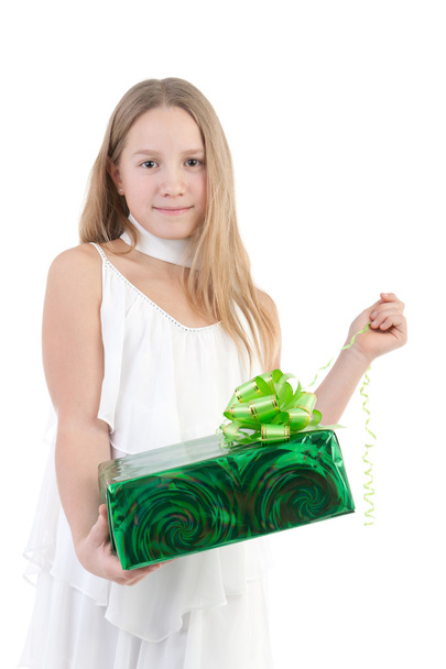 Girl with a gift - Foto, afbeelding