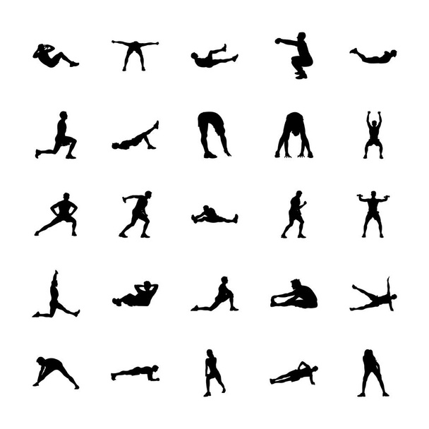 Corpo esercizio silhouette Vettori Set
 - Vettoriali, immagini