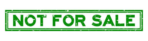 Grunge πράσινο δεν προς πώληση λέξη τετράγωνο ελαστικό σφραγίδα σφραγίδα σε λευκό φόντο - Διάνυσμα, εικόνα